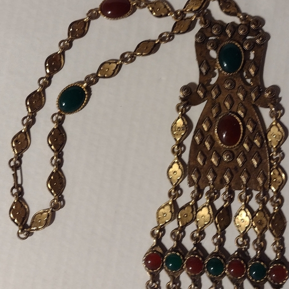 Accessorcraft Vintage Byzantine jeweled figural massive plate necklace - Picture 5 of 8